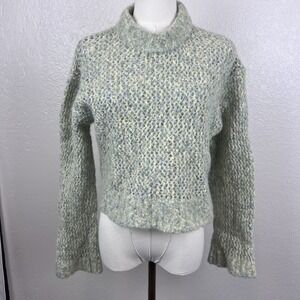 Holzweiler Sweater Womens Small Green Tine Field Crew Wool Blend Boxy Cropped
